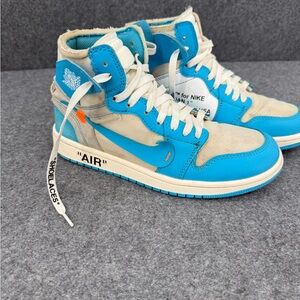 Air Jordan 1X Retro Off‎ White University Blue AQ0818 148 Size 7.5